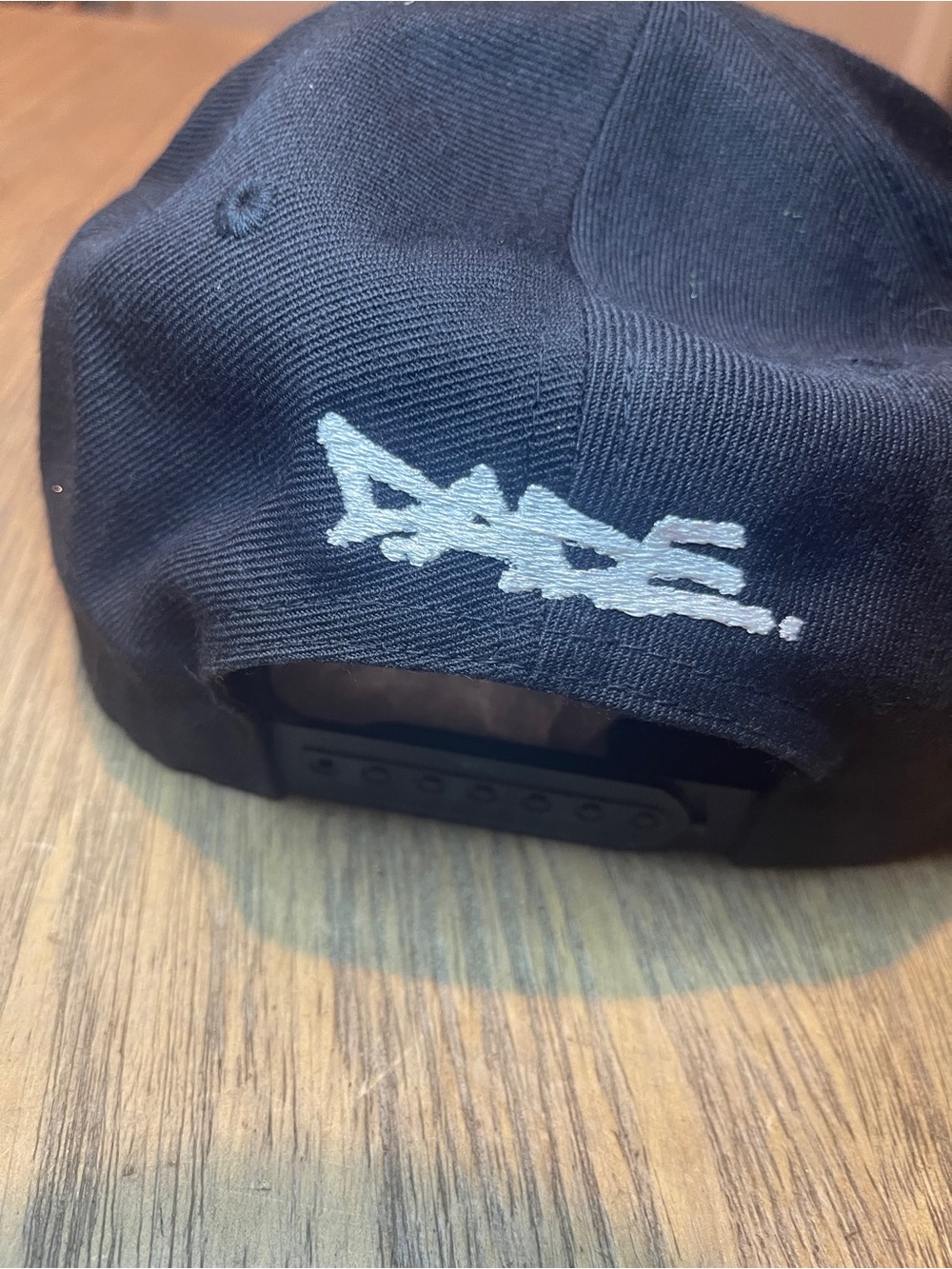 ‘Luke Records’ Fitted Black Baseball Cap with Blue & Yellow Embroidered Logo - Picture 6 of 8